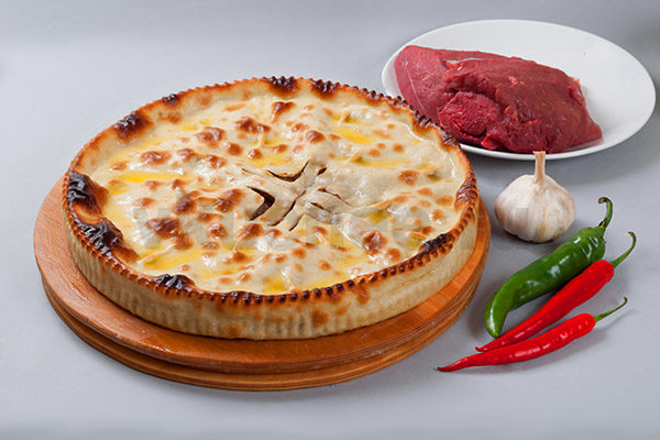 Праздничный осетинский пирог с мясом фото
