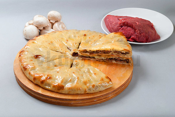 Осетинский пирог с мясом и грибами фото